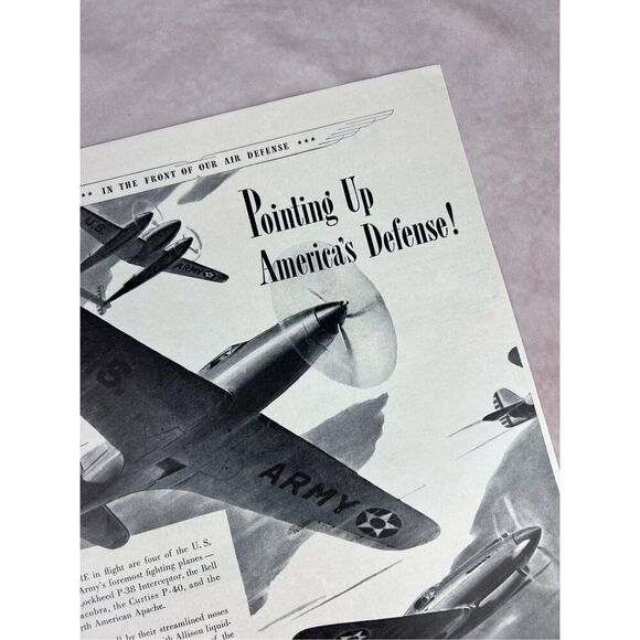 1941 Allison Advertisement WWII Aircraft Engine Army Lockheed P-38 Vtg Print AD - Picture 4 of 6